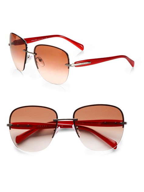 prada sunglass pink|rimless prada sunglasses.